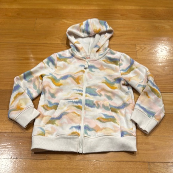 Cat & Jack zip -up tie dye hoodie sweatshirt size 4T, - Picture 2 of 9